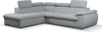 Vente-Unique Sof&aacute; cama rinconera de tela FABIEN - &Aacute;ngulo izquierdo - Gris claro
