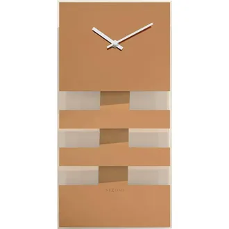 NeXtime Bold Stripes Reloj De Pared, Glass, Cobre, 38cm X 19cm