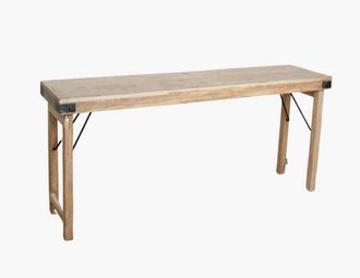 Mathi Design Consola plegable de madera encalada