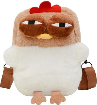 Generic Chicken Bag - Plush Polyester Purse | 26cm Cartoon Animal Bag 160g, Adorable White Hen Shoulder Bags For Everyday Travel And Relaxed Style Casual Fash