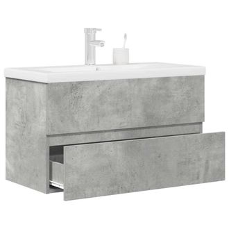 Berkfield Home 2 Piece Bathroom Furniture Set Concrete Grey Engineered Wood