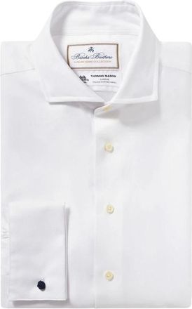 Brooks Brothers Wit Overhemd Slim Fit- Non-Iron Katoen- Engelse Spread Kraag - Heren - Zakelijke Overhemden - Wit - L - Katoen - Overhemden