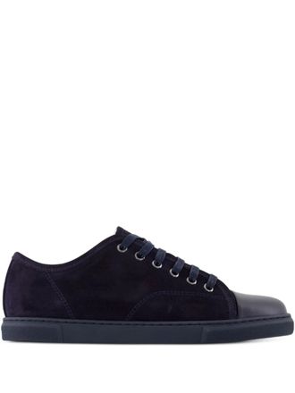 Lanvin Sneakers in pelle scamosciata con punta a contrasto - Blu