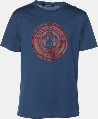 Roberto Cavalli Robert Cavalli Blue Jersey Logo T-Shirt