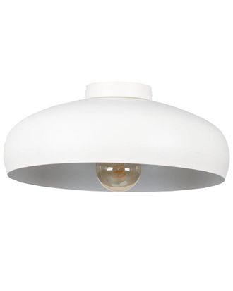 Eglo Eglo Mogano 1 Light Metal Dome Ceiling Light With White Finish
