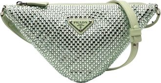 Prada Pre-owned Embellished Triangle Belt Bag - - Pre-owned - Donna - Verde - ONE SIZE