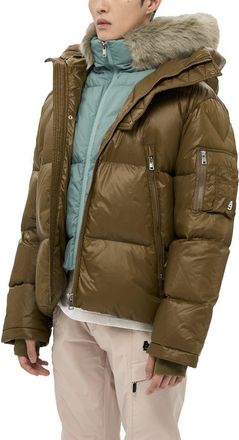 AlphaStyle Kudu Detachable Double Hood Puffer in Dark Green at Nordstrom, Size Xx-Large