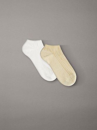 Calvin Klein 2 Pack Soft Stretch Stripe Trainer Socks