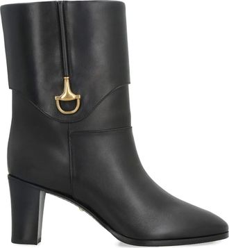 Gucci Leren enkellaarzen - Zwart