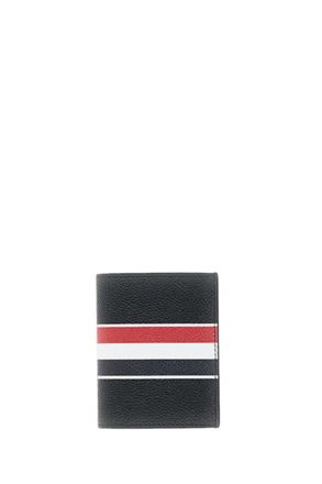 Thom Browne Black RWB Stripe Leather Card Holder