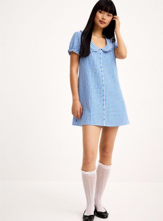 Twik Womens Peter Pan collar seersucker dress