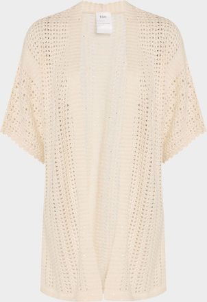 TSE Open-Weave Sequin Cardigan
