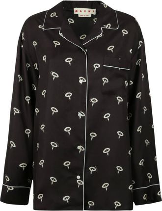 Marni Pyjama Shirt - Dames - Nachtkleding & Lounge - Zwart - Maat: 2XL Zijde
