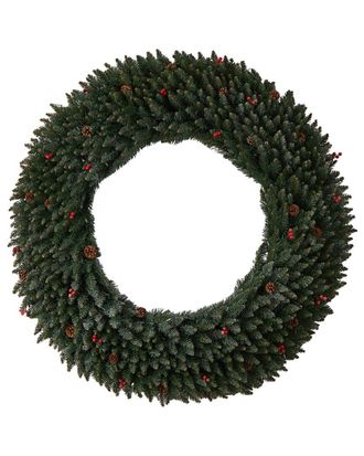 Nearly Natural 5Ft. Large Flocked Artificial Christmas Wreath