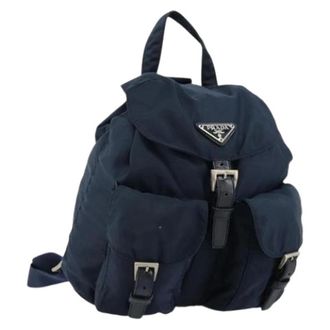Prada Pre-owned Backpacks, female, Blue, Size: ONE SIZE Pre-owned Vintage Nylon Backpack