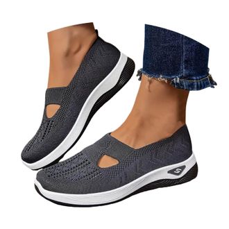 Generic Orthopedic Shoes for Women 2026 Wide Width Soft Sole Mesh Cushion Sole Comfortbale Wedge Sneakers Breathable Slip On Arch Support Non-Slip Shoes Knit 