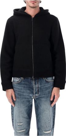 Emporio Armani Giacca con cappuccio in lana cotta - - Sweatshirts & Hoodies - Uomo - Nero - XL