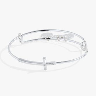 Alex and Ani Cross Inline Bangle in Silver at Nordstrom