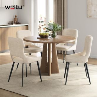 Woltu Woltu Sillas, Juego De 4 Sillas De Comedor, Sillas De Cocina, Chenilla, Beige