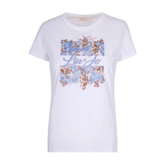 Liu Jo T-Shirts, female, White, Size: XL Cotton T-shirt with print