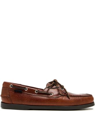 G.H. Bass & Co. textured leather lace-up boat shoes - Brown
