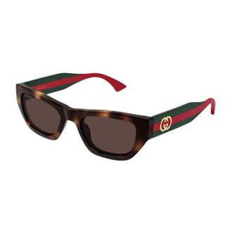 Gucci Rectangular Cat-eye Sunglasses - female - Gucci - Sunglasses - Brown - 52 MM - Accessories
