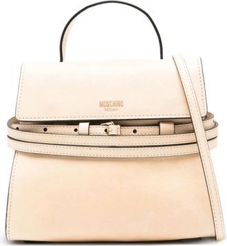 Moschino Tie Me Small Tote - Dames - Handtassen - Beige - ONE Size - Katoen - Tassen