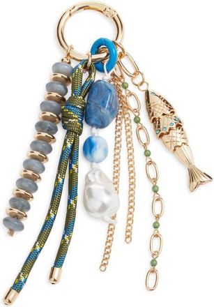 Chelsea28 Fish Cluster Beaded Bag Charm in Blue Multi- Gold at Nordstrom