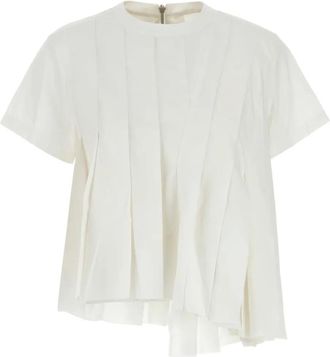 sacai Pullover met geplooid vlak - Wit