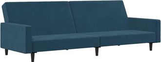 vidaXL Sof&aacute; Cama De 2 Plazas Terciopelo Azul Vidaxl