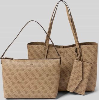 Guess Handtasche mit Label-Applikation Modell BRENTON TOTE in Hellbraun, Gr&ouml;&szlig;e 1