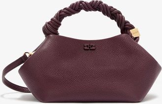 Ganni Red Small Bou Bag in Burgundy