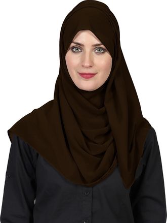World of Shawls World of Scarfs Soft Chiffon Hijab Scarves Shawls Wraps for Wedding Evening Party Special Occasions Big Size 85 x 180 Cms (Chocolate Brown)