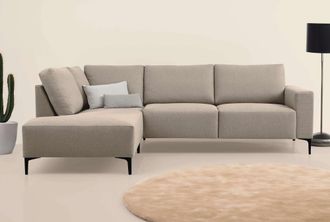 HOME AFFAIRE Ecksofa »Tournon, L-Form, Breite 256 cm, Webstoff, Chenille« Designsofa im nordischen Stil, Wellenunterfederung, Metallfüsse