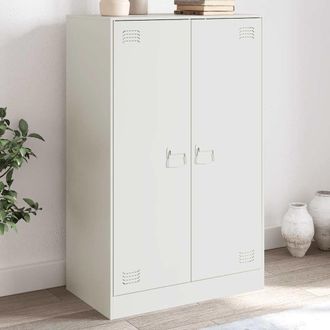 vidaXL Aparador De Acero Blanco 67x39x107 Cm Vidaxl