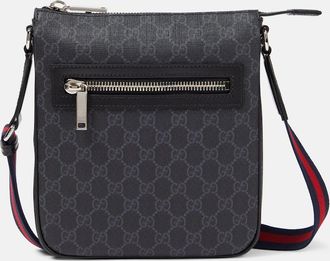 Gucci GG canvas leather-trimmed crossbody bag