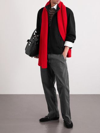 Corridor Straight-Leg Garment-Dyed Stretch-Cotton Twill Trousers