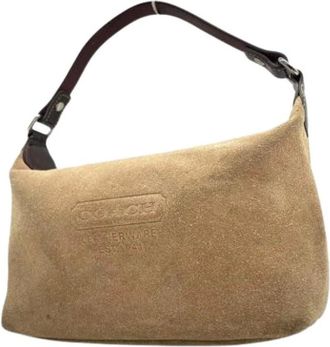 Coach Pre-owned Mini Bags, female, Beige, Size: ONE SIZE Pre-owned Suede Mini Bag