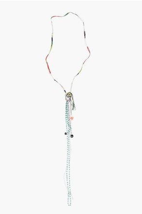 Dsquared2 Long Metal Necklace Embellished with Beads and Charms size One Size