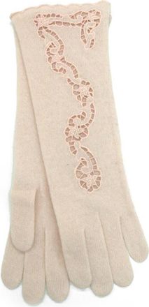 Portolano Cashmere gloves with embroidery design in Mallow at Nordstrom