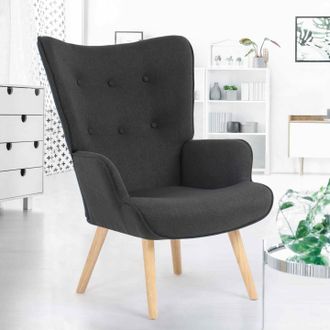 IDMarket Idmarket - Sill&oacute;n Escandinavo Ivar En Tejido Gris Antracita