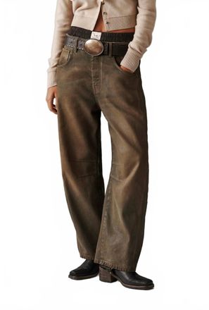 Free People Good Luck Coated Barrel Jeans In Vintage