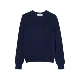 Lacoste Ronde hals knitwear - Dames - Ronde hals truien - Blauw - L - Katoen - Truien & Vesten