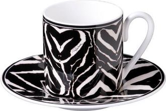 Roberto Cavalli Coffee Cup & Saucer with Luxury Box in Zebra at Nordstrom