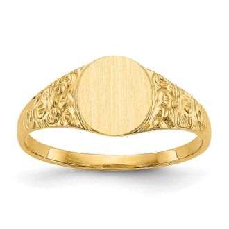 Diamond2Deal 14k Yellow Gold Closed Back Signet Ring