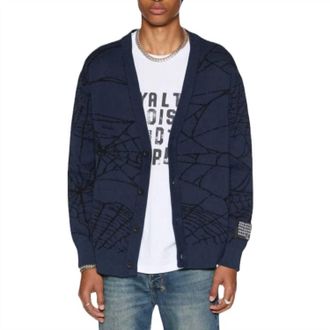 Ksubi Lies Knit Cardigan In Gasoline Blue