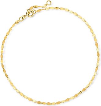 RS Pure by Ross-Simons Italian 2.1mm 14kt Yellow Gold Lumachina-Chain Anklet