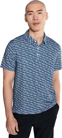 L.L.Bean Comfort Stretch Performance Party Polo Short Sleeve Print Mens Regular Mens Clothing Deep Blue Waves : 2XL, Polyester/Spandex