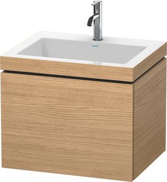 Duravit Lavabo Para Muebles Duravit L-cube C-bonded Con Base, Colgante, 60x48 Cm, 1 Extra&iacute;ble, Sin Rebosadero, 1 Agujero Para Grifo, Color: Decoraci&oacute;n Roble E