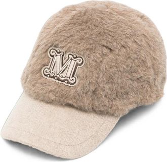 Max Mara Beige Modico Teddy Logo Baseball Cap